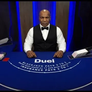 Mike Tyson at the Duel blackjack table