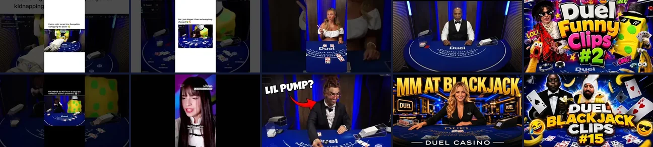 Every session in the Duel blackjack archive, one frame each