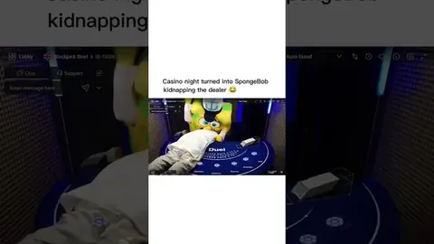 SpongeBob at the Duel blackjack table