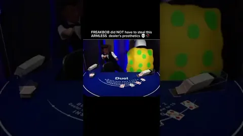 Armless dealer at the Duel blackjack table