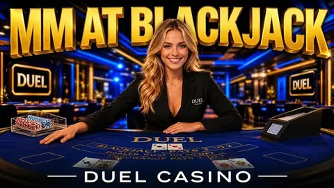 Mia Malkova at the Duel blackjack table